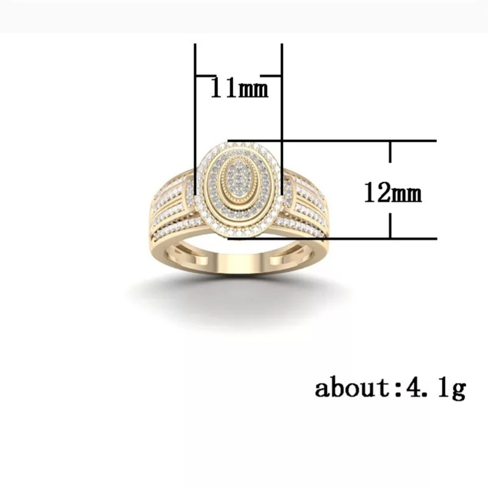 ☆Round Full Rhinestones Rings For Women Engagement - Picture 3 of 6